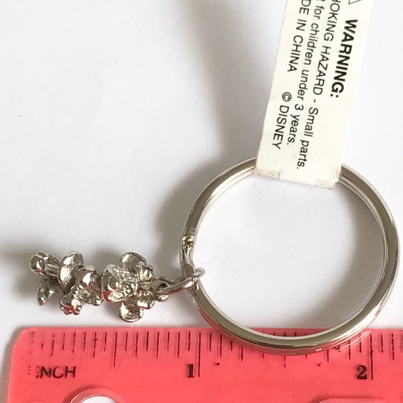 Vintage Disney Minnie Mouse 3D Charm Keychain Keyring Silver Tone - Picture 9 of 10